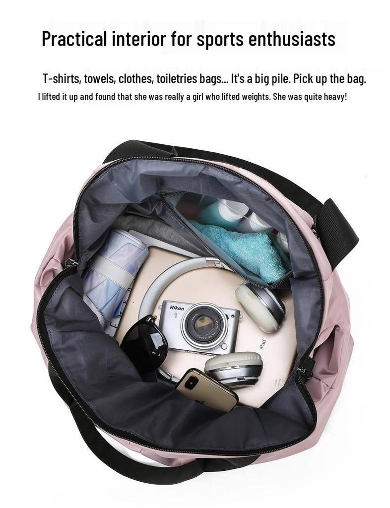 Women's Large Capacity Travel Bag with Wet/Dry Separation - Sports, Fitness, Shoulder, Crossbody & Lightweight Luggage Handbag