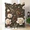 Soft And Warm Flannel Blanket-Vintage Bohemian Floral Bedspread Comfortable Throw for Beds Sofas And Offices-Washable Bedding