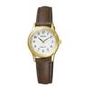 CITIZEN Wristwatch Ladies RS26-0031C (Solar Tech Cowhide Band Simple Design) Gold Color Case Arabic Numerals Dial Size 24.2mm Brown
