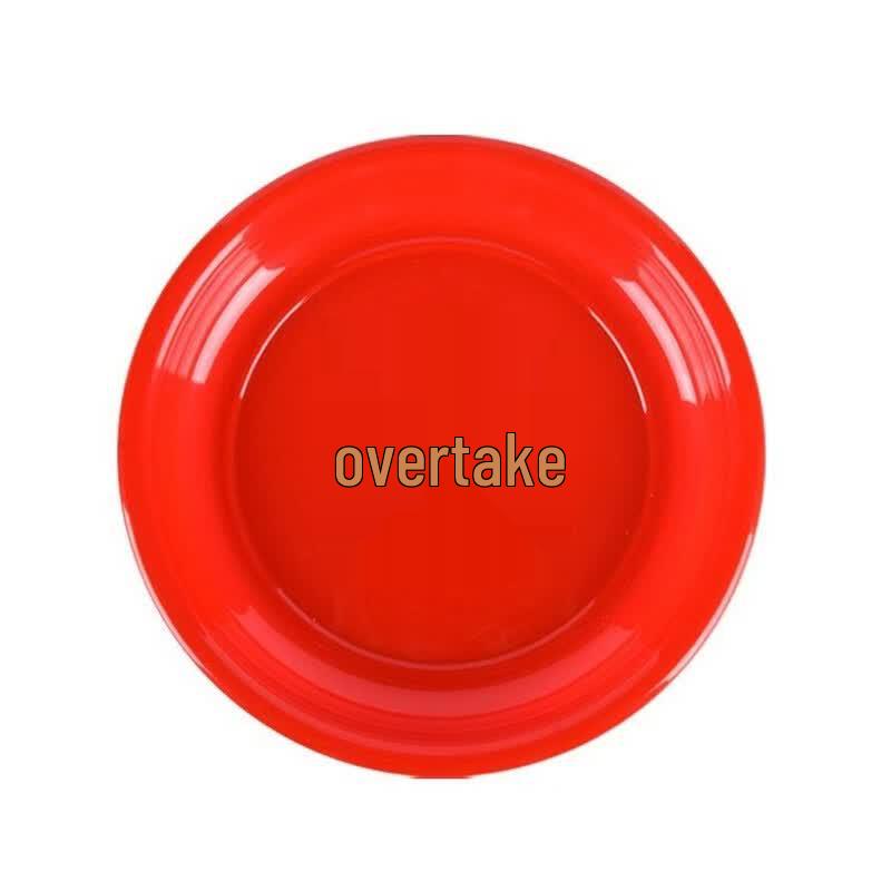 

ZISIZ Hand-Painted Festive Red Stainless Steel Serving Plate