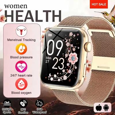 2026 Chytré hodinky 24/7 Dámské zdraví Plně dotyková obrazovka BT hovory Vodotěsné hodinky Sportovní fitness tracker Zdravotní chytré hodinky Dámský dárek