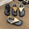 Fashion Versatile Herringbone Sandals Student Soft-soled Sandals Women's Summer Pinch Feet Flat-soled Sandals Women's Summer