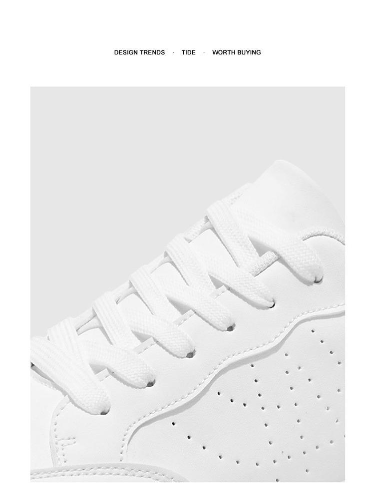 Summer Men's Breathable White Trendy Height-Enhancing Sneakers: Versatile, Thick-Soled Casual Skate Shoes