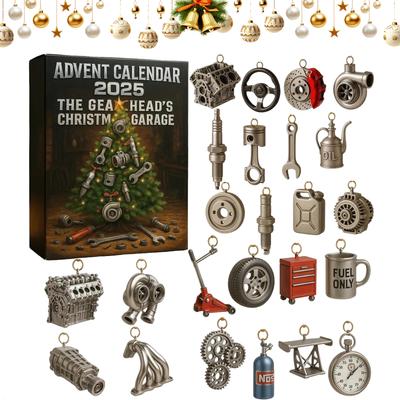 2025 Adventskalender Weihnachts-Countdown-Kalender Advents-Countdown-Kalender für Autoliebhaber & Mechaniker