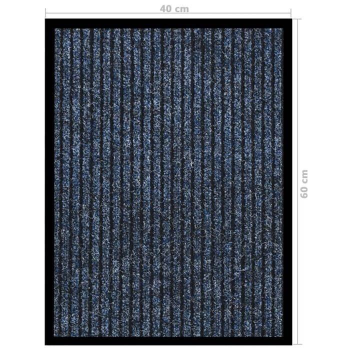 VidaXL Paillasson rayé Bleu 40x60 cm