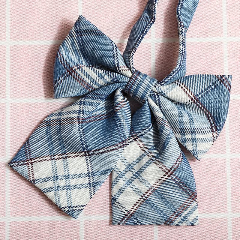 Jk Japanese Plaid Korean Version Of Collar Flower Graduate Female Collar Flower College Wind Streamer Jk Bow Shirt Accessories Sailor Suit