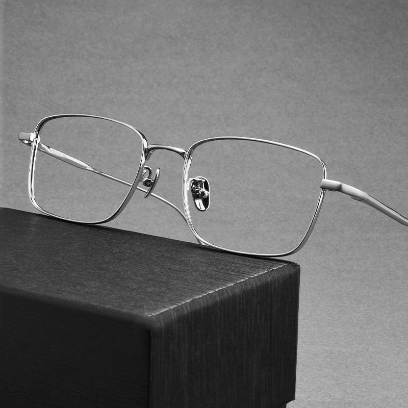 Premium Pure Titanium Ultralight Men's Business Glasses Frame Full Rim For Myopia Reading Prescription Eyewear Office Work