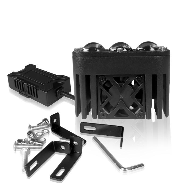 

Ультратонкий трехглазый автомобильный прожектор, средняя сетка, свет рыбий глаз , внешний мотоциклетный свет, желтый и белый, высокомощная лазерная противотуманная фара near white far white