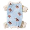 Pet Dog Four-Legged Pajama With Polka Dot Bear Print Warm Soft Fleece Belly Cover Air Conditioner Outfit