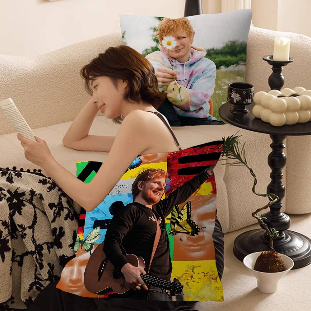 Singer E-Ed S-Sheeran Pillow Covers Cartoon Sofa Decorative Home Double-Sided Printing Short Plush Cute Cushion Cover