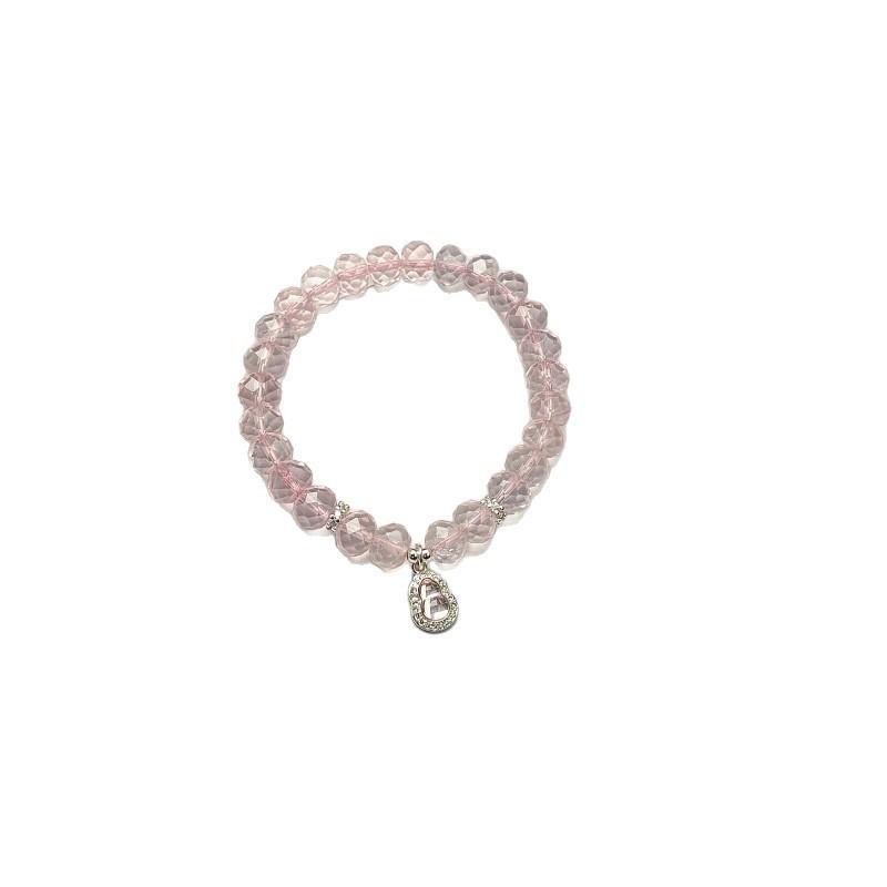 Pink Crystal Bracelet With Carved Faceted Abacus Beads Charm Fresh Style Jewelry Women
