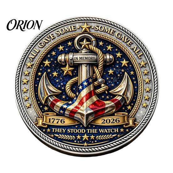 Engraved Keepsake Coin Guardians of The Sea Challenge Coin, They Stood Watch Souvenir Double-sided Collectible Gift for Navy Veteran Round