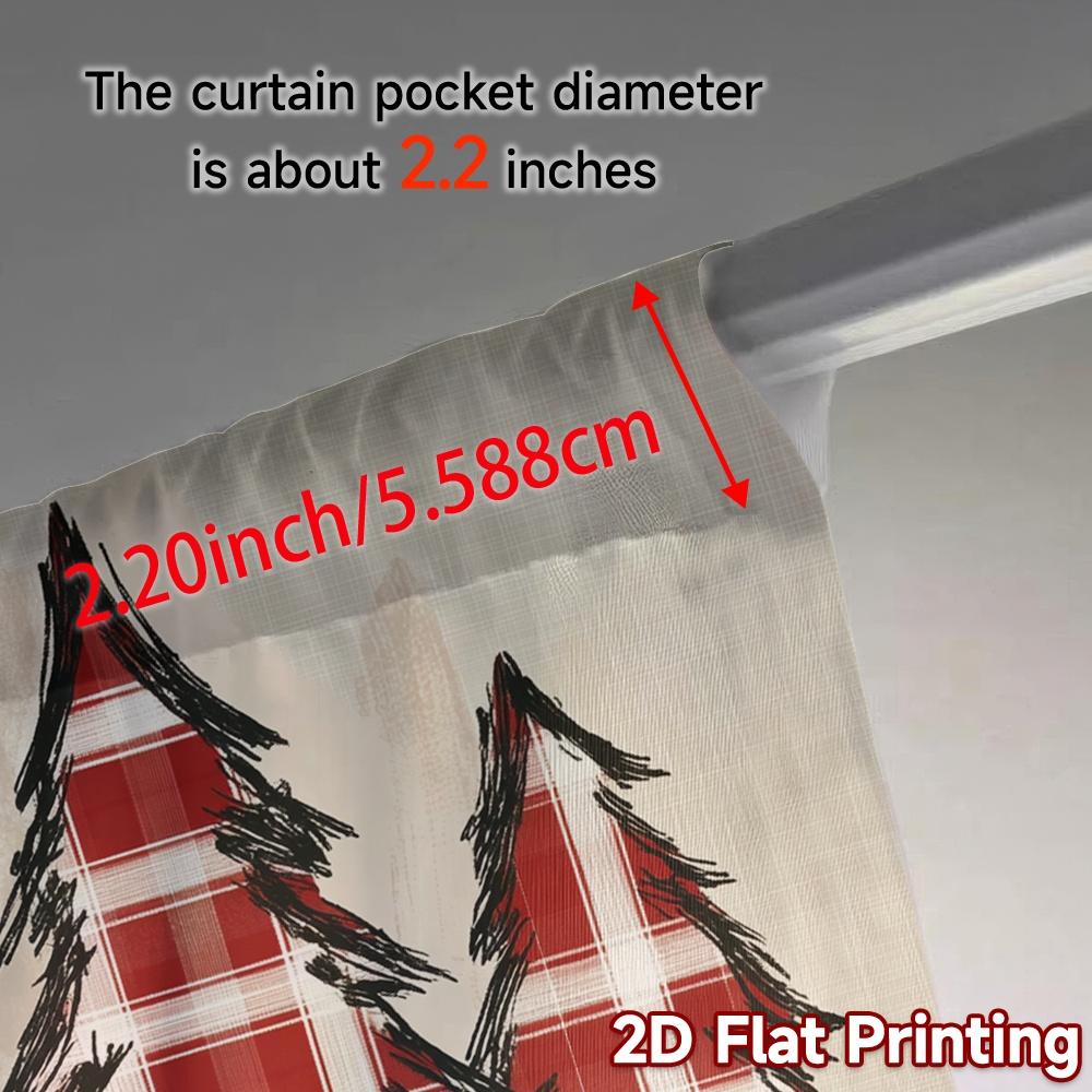 2pcs,Curtains Buffalo Plaid Trees Farmhouse Style Modern Modern Curtains Versatile 100% Polyester Curtains Decorations Inside