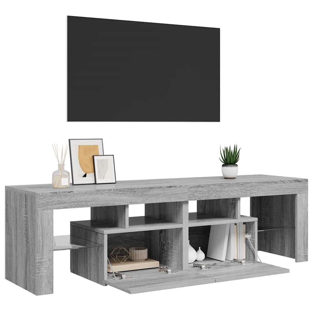 vidaXL TV-Schrank mit LED-Leuchten Grau Sonoma 140x36,5x40 cm