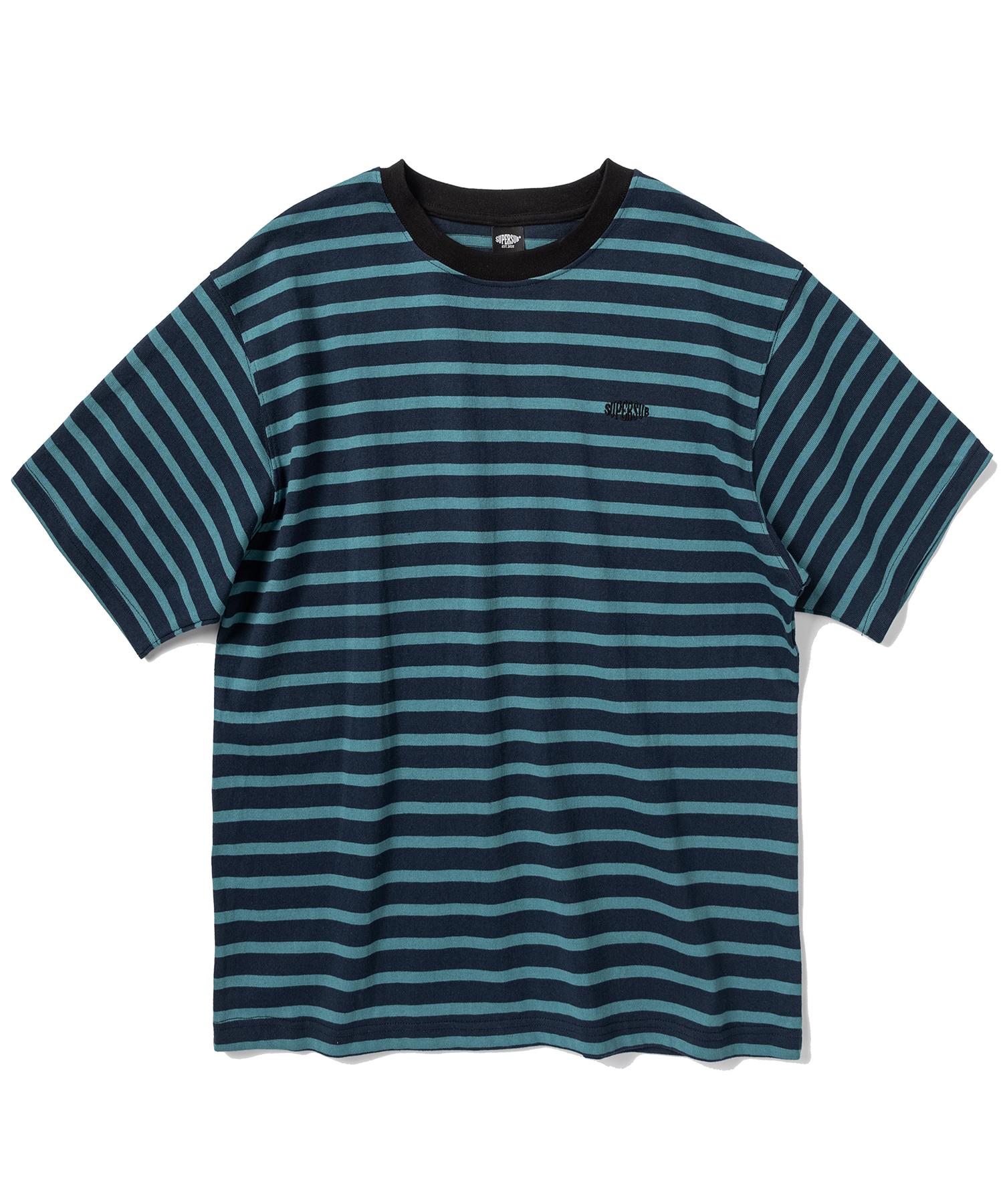 Super Serve 10-Count Striped Crop Short Sleeve Tee - Navy Navy/M