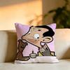 The Cartoon Mr Bean Square DoubleSided printed Pillow Case Bedroom Bedside Pillow Sofa Cushion Cover