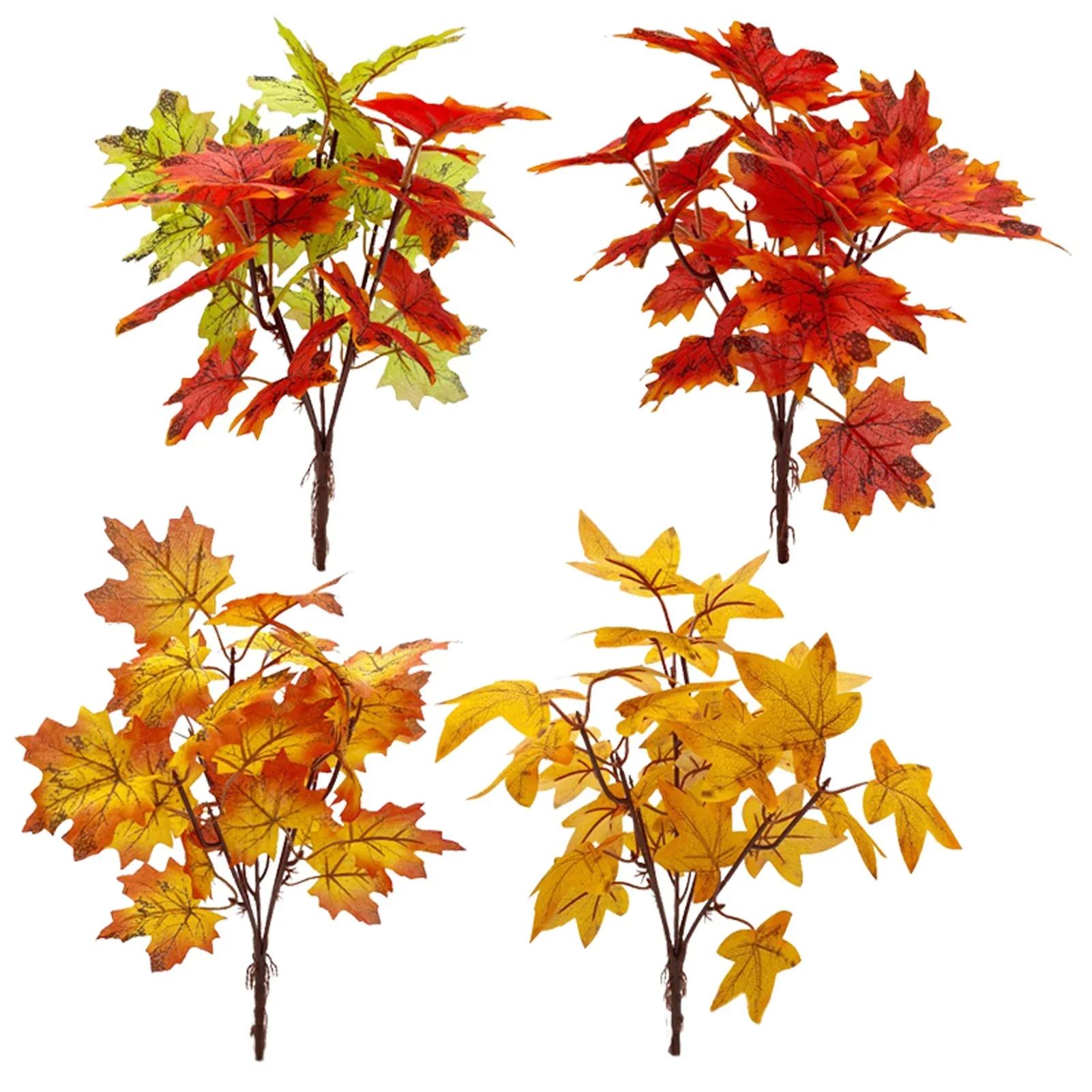 

4pcs Maple Leaf Autumn Plant Bundle Flower Arrangement Branch Harvest Festival Thanksgiving Halloween Decoration