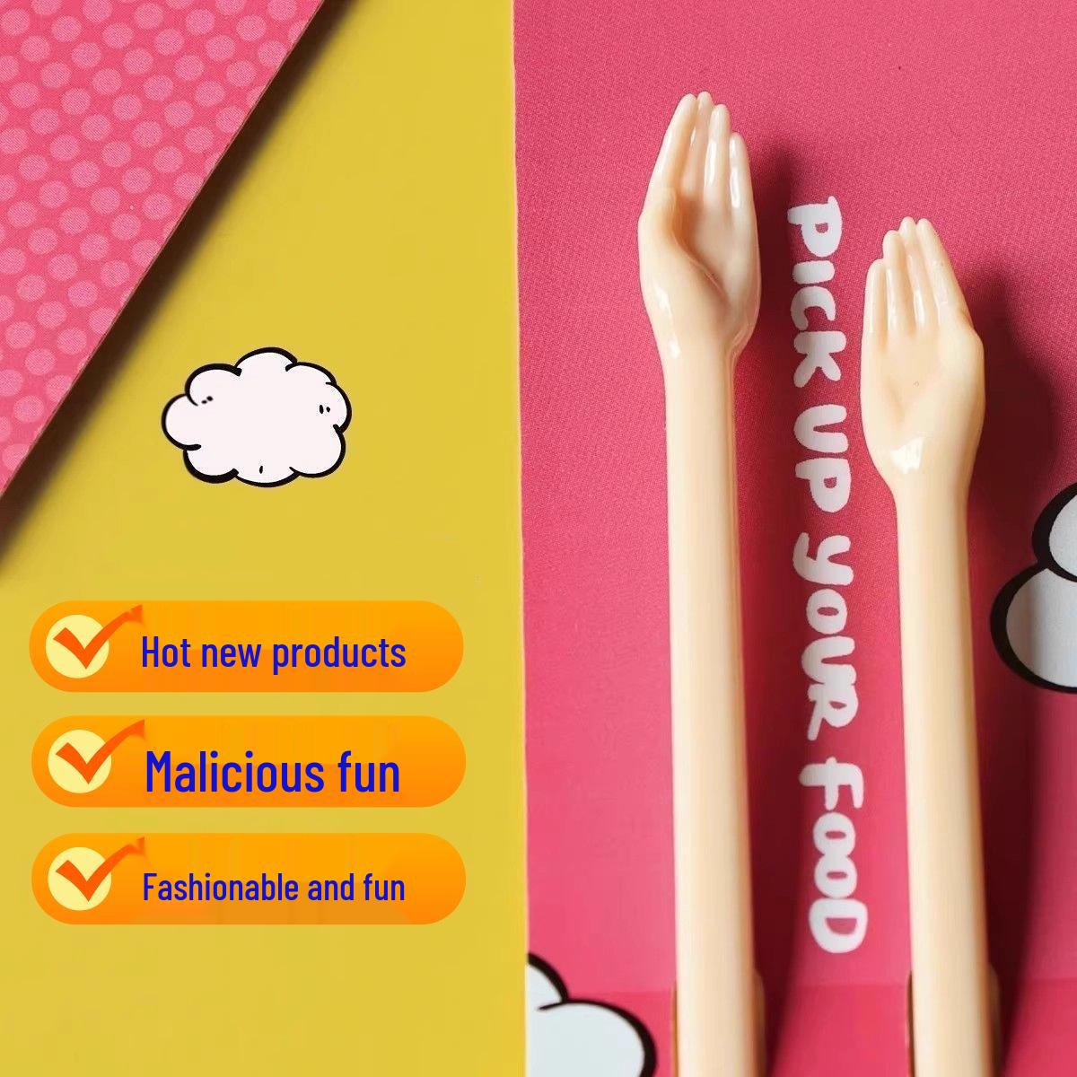 

Palm Chopsticks: Funny, Unique Tableware Gift Set for Besties & Students Palm Chopsticks [1 pair] Popular Food Tool