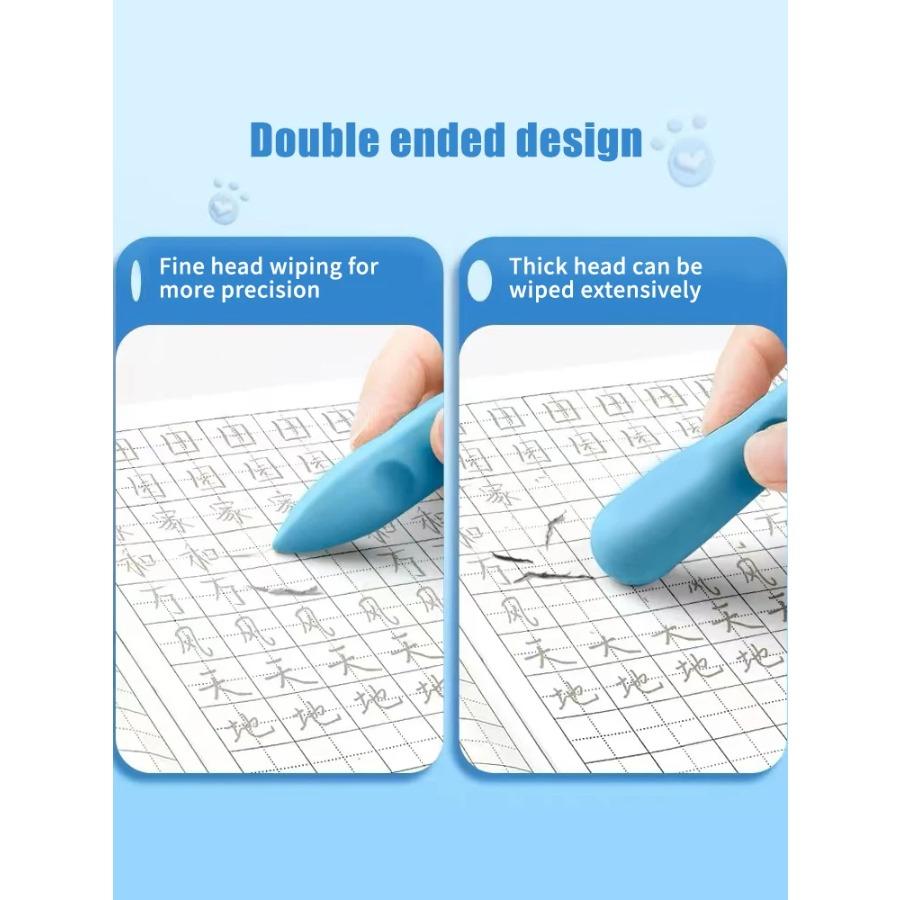 3PCS Hole Eraser for Primary School Students No Dregs No Crumbs Clean Eraser Pen Image Skin Oversize Art Pose