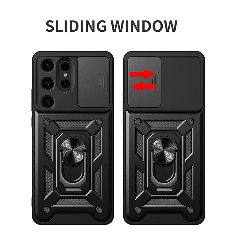 Applicable to Samsung s24U window push goggles ring mobile phone case s24P car bracket cis armor anti-drop cover wholesale