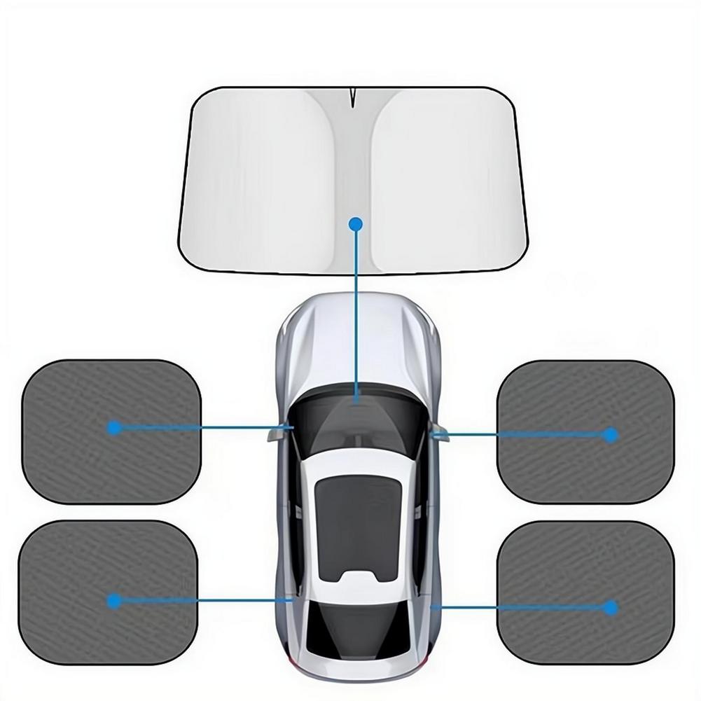 1pc Car Windshield Sun Shade Cover Foldable Front Window Sun Visor Blocks UV Refletive Car Parasol Sunshade Protector CoverWindshield Sunshades 1
