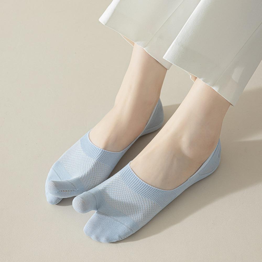 

Cotton Separate Toe Boat Socks Solid Color Non-slip Two Toe Socks Invisible Tabi Socks Autumn жёлтый