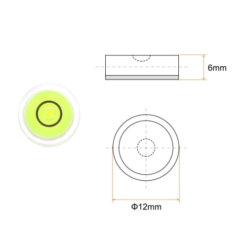 uxcell Round Bubble Level, 12x6mm, Mini Circular Bullseye Level for Camera Tripods, Telescopes, Workshops, Turntables, and Picture Frames, Green