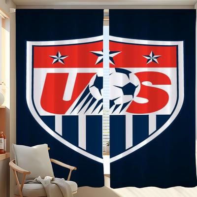 Fensterküchenvorhänge für Wohnzimmer 2 Stück Verdunkelungsvorhänge Türvorhang USA N-Nationalmannschaft Schlafzimmerdekoration Trennwand