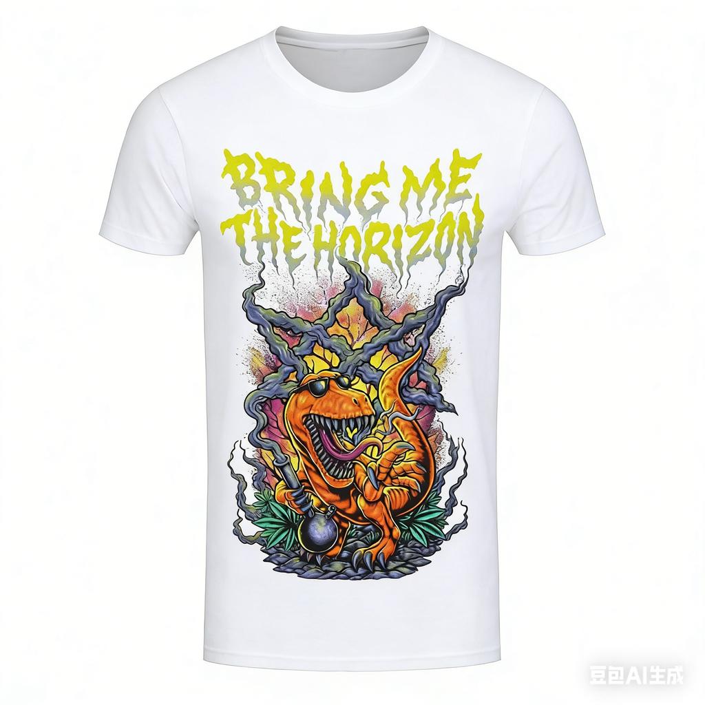 Bring Me The Horizon Zombie Legion Band 3D Retro Mens and Womens Tshirts Street Short Sleeves American Round Neck Mens Wear
