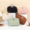 Simple checkerboard cosmetic bag women's high-end sense large-capacity storage bag waterproof portable travel toilet bag
