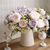 Simulate 5 Roses Korean Style Bouquet Persian Ocean Peony Home Vase Arrangement Decoration Wedding Bride Holding Flower Bouquet