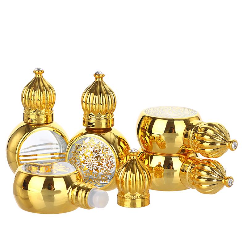 10Ml Portable Essential Oil Roller Bottle Gold Crown Shape Perfume Bottles