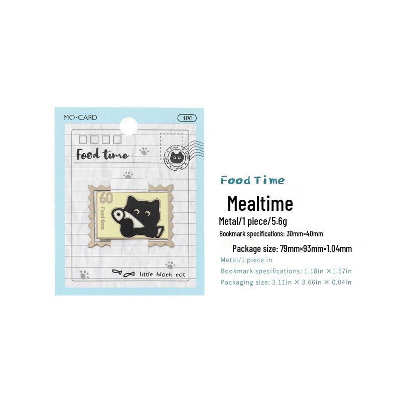 Mò Mò Hollow Metal Bookmark with Cute Black Cat Design