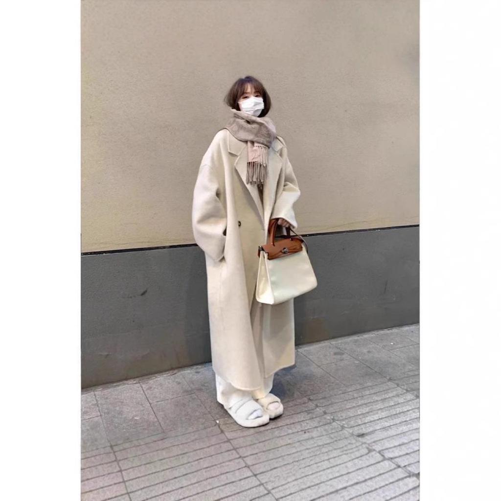 Dragon & Phoenix Women's Wool Mid-Length Over-the-Knee Loose Coat for Autumn/Winter