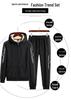 Plus Size Trendy Lambswool Hooded Jacket & Trousers Set for Fall/Winter