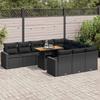 Vidaxl 11-Cz. Set da Giardino, Cuscini Rattan Nero Pe