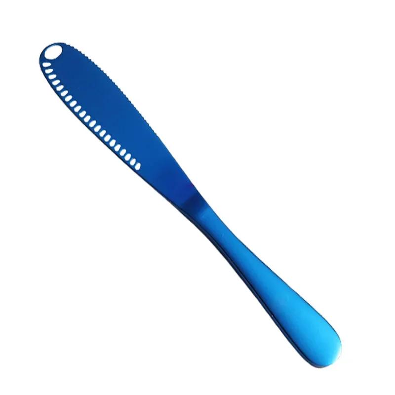 Stainless Butter Knife w/Holes-Serrated Edge Cheese Jam Dessert,Non-Slip Toast Spreader,Durable Bread Baking Kitchen Tool