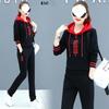 Women's Casual Red Hooded Sweatshirt & Running Pants Set - Spring/Autumn Versatile Two-Piece Outfit