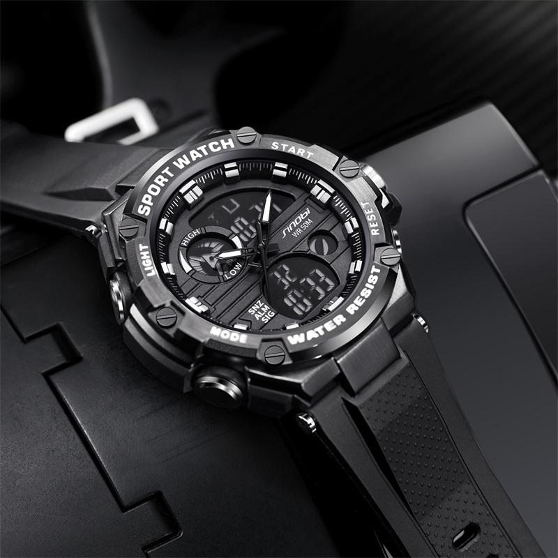 Top Sales Men's Digital Watches Precision Timekeeping and Modern Style LED Dual Display Men's Sports Watches