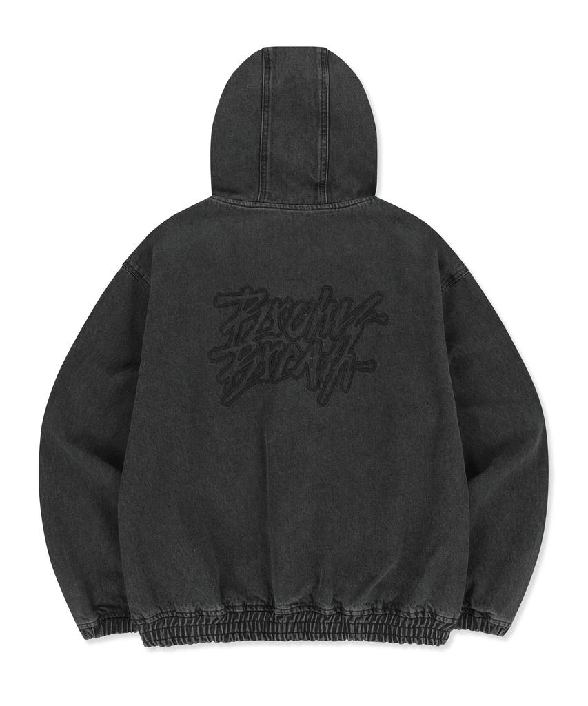 Brownbreath Denim Hood Zip Up - Black