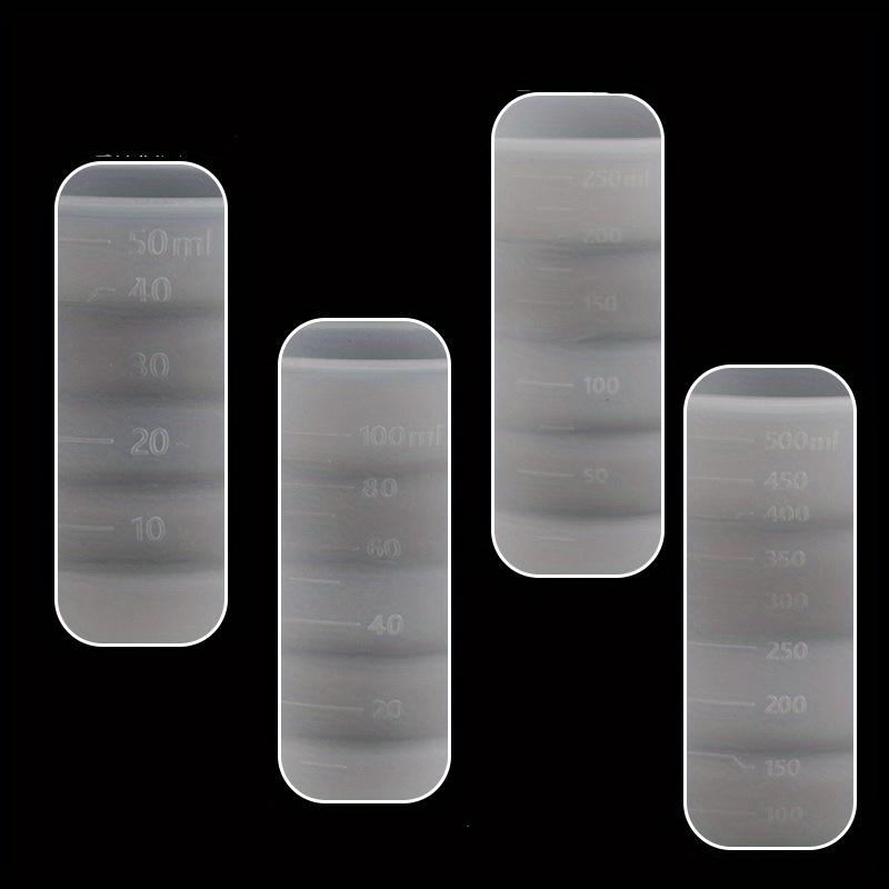 4pcs/set Foldable Silicone Measuring Cup with Scale Epoxy Resin Jewelry Making Tools DIY Epoxy Resin Glue Pigment Mixing Stirring Tools