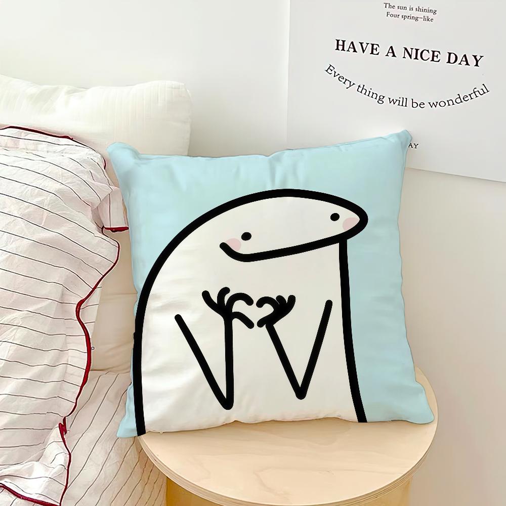 cute funny cartoon f-Flork of Cows meme cushion cover soft Pillow Case for Sofa Living Room Home office Decor Protective Covers