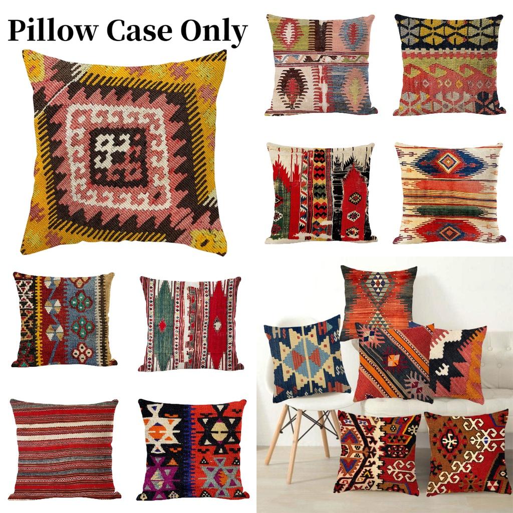 Bohemian Kilim Style Linen Pillow Cover 45x45cm For Home Dcor