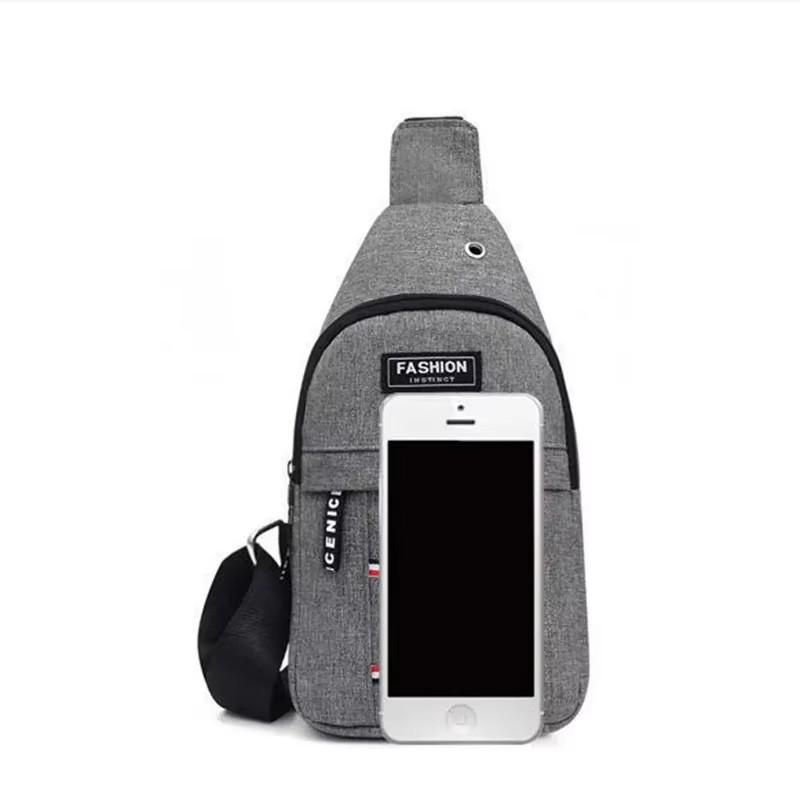 Men's Fashion Canvas Waterproof Chest Bag, Multifunctional Sling Crossbody Bag For Outdoor Sports Travel Hiking Camping