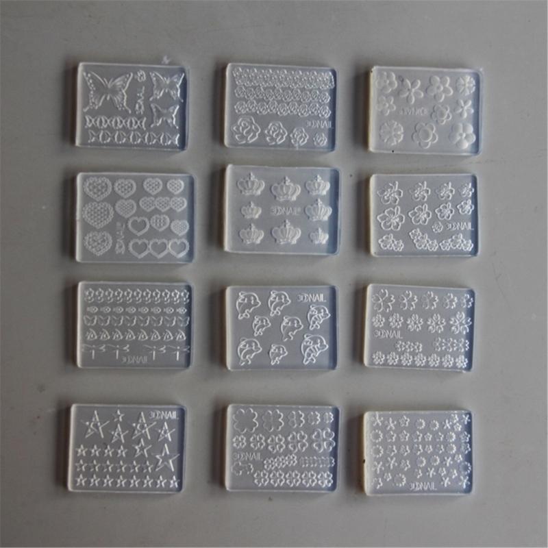 12 Pack Silicone Nail Art Molds Set Nail Art Silicone Molds Set Resin Leaves Moulds Plant Shape Small Crafting Molds