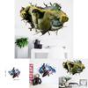 Vibrant 3d Superhero Avengers Wall Stickers Kids Cartoon Room Decor Removable Pvc Wallpaper