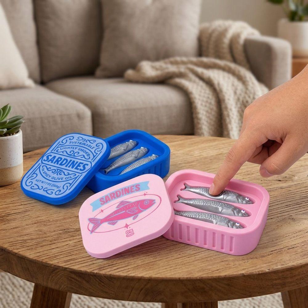 Click Sound Sardine Can Clicker Toy 3D Printed Simulation Sardine Figurine Office Use