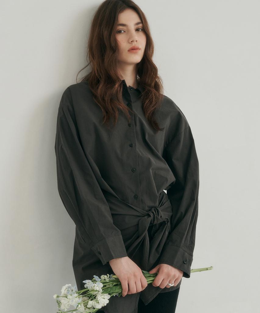 LOSSYROW Muse Wrap Shirt Charcoal