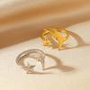 2025 New Stainless Steel Star Moon Open Ring For Women Gold Color Thin Finger Jewelry Basic Waterproof Rings Punk Unisex Anillos