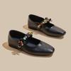 Fashion 2025 New Women's Mary Janes Square-toe, single-strap ballet shoes Women shoes Large-size pumps female flats